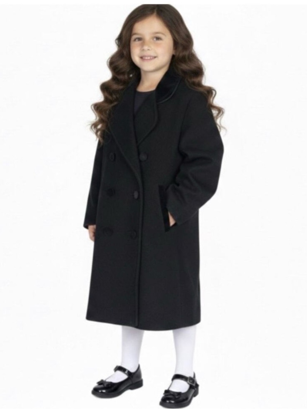 Vintage Braetan Kids Girls Double Breasted Dress Coat Hunter Green Size 7